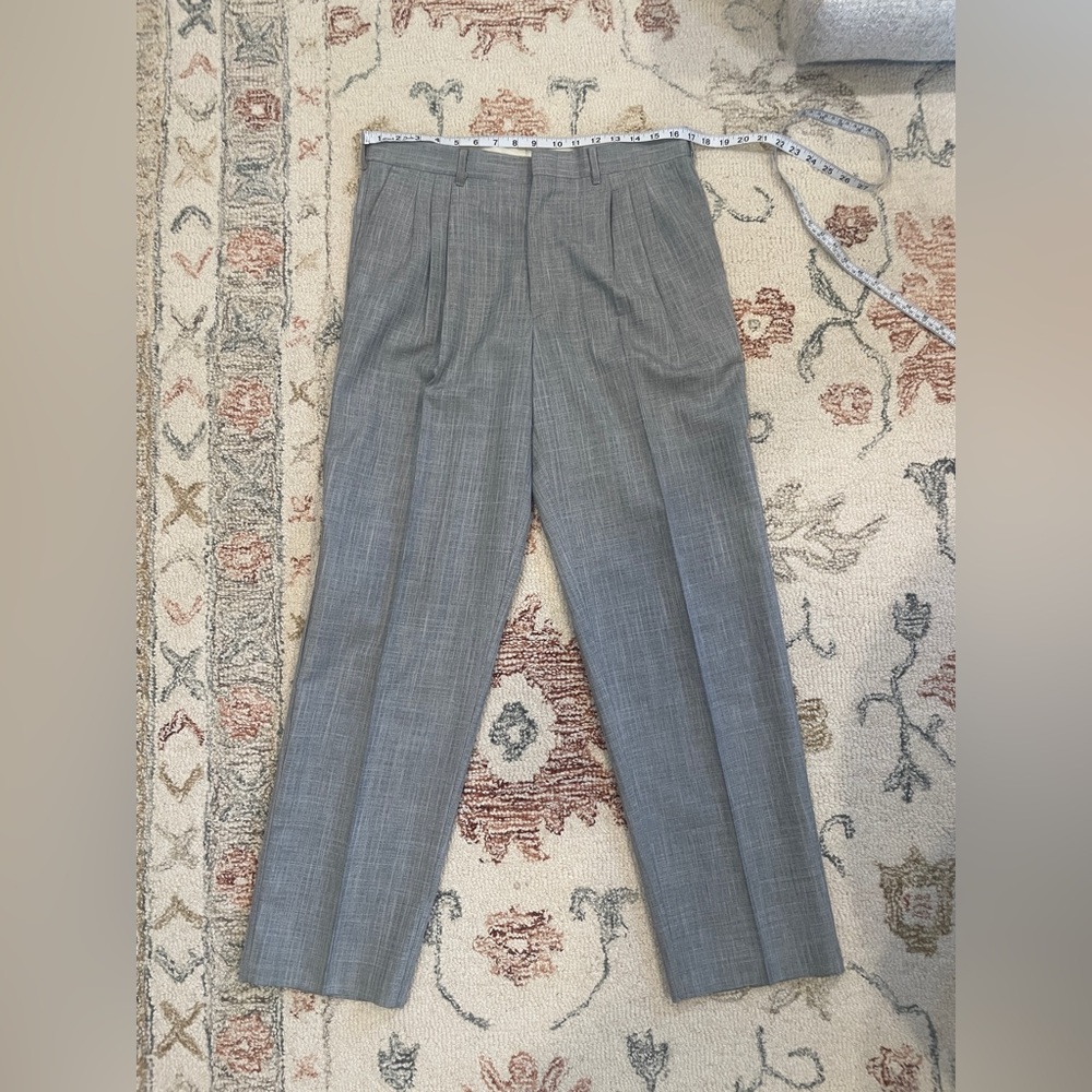 pleated Men's Gray 80s Dress Pants